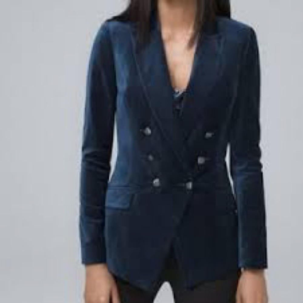 White House Black Market Blazer velvet Midnight Blue Size 4